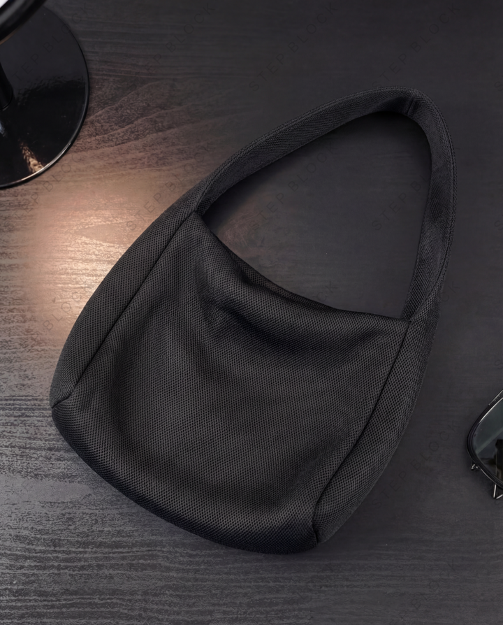 STEP BLOCK Ac085 Minimalist Knit Hobo Shoulder Bag