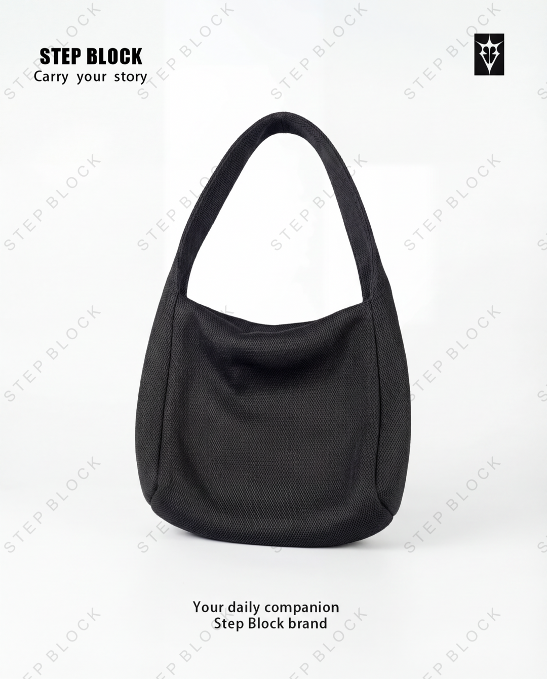 STEP BLOCK Ac085 Minimalist Knit Hobo Shoulder Bag