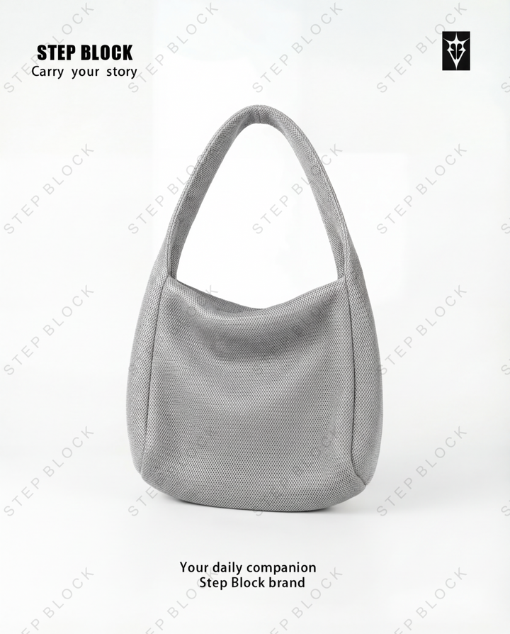 STEP BLOCK Ac085 Minimalist Knit Hobo Shoulder Bag