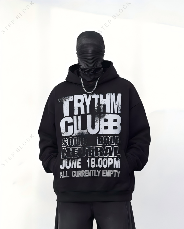STEP BLOCK ST1001 Graphic Print Oversized Hoodie