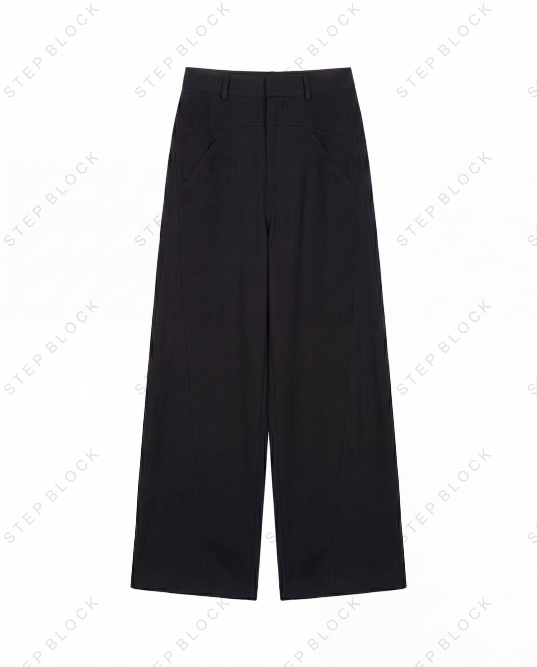 STEP BLOCK MT038 minimalist wide-leg drape casual dress pants