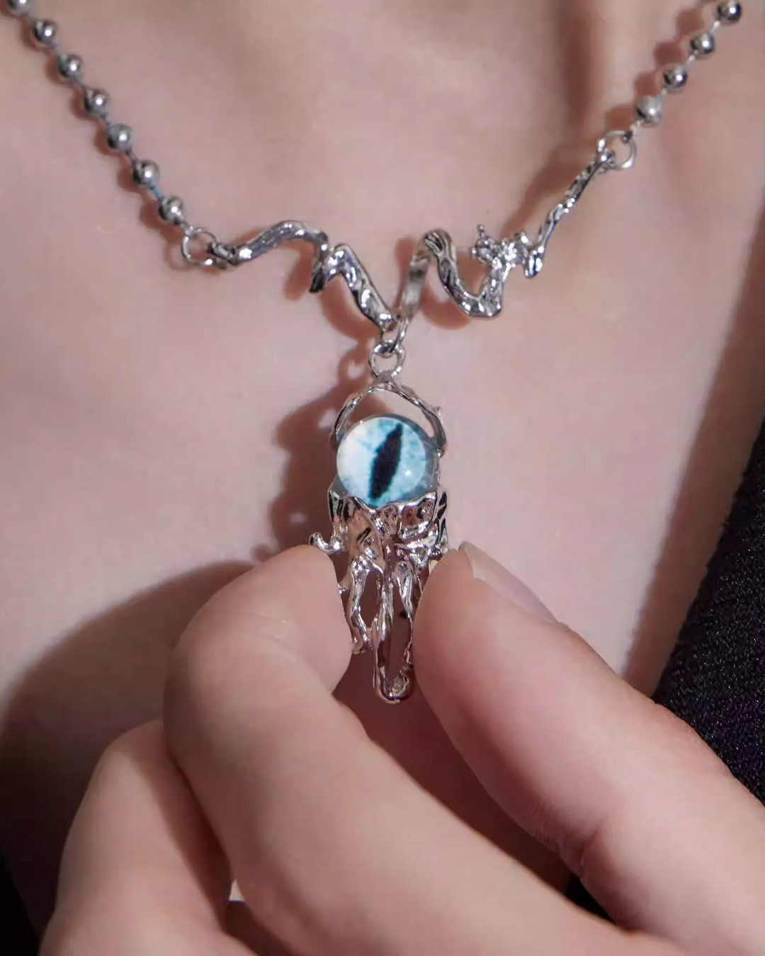 Additional detail view of Multi-style Gothic and Pearl Statement Necklace Set