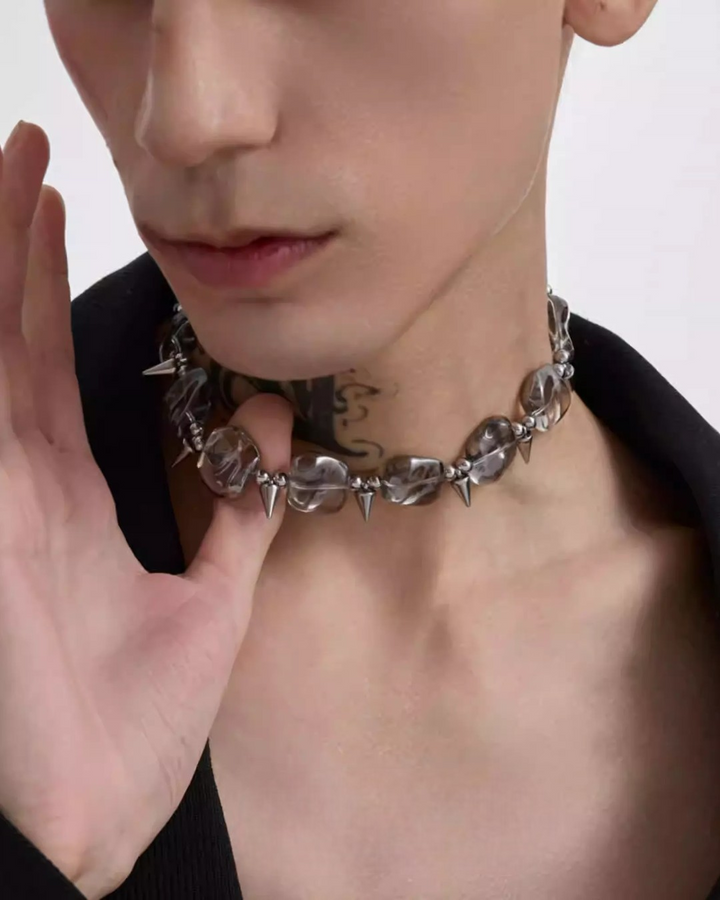 Additional product image of Gothic Beaded and Star Statement Necklace Set