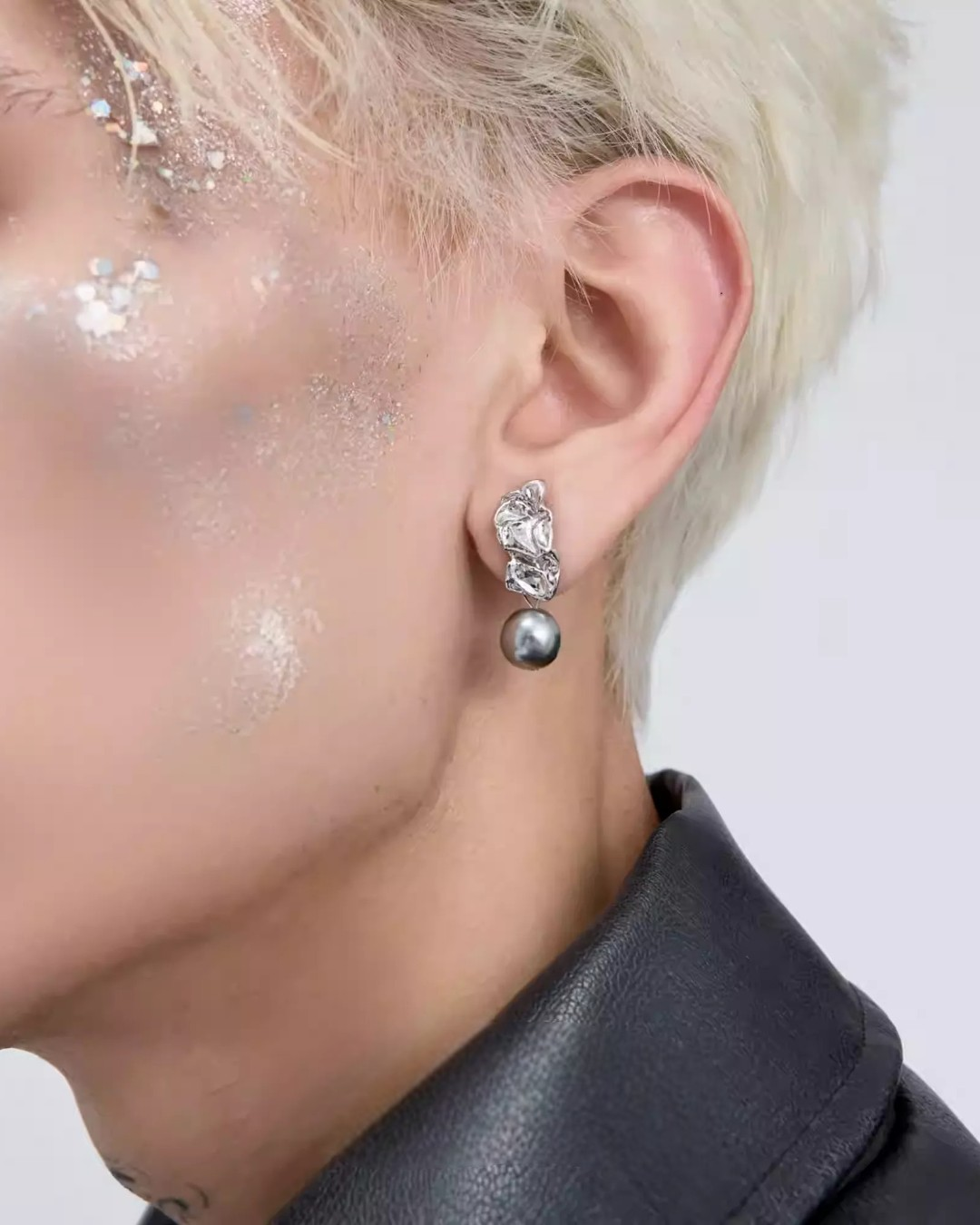 Lifestyle styling view of Gothic Spiked and Minimalist Ear Cuff Set