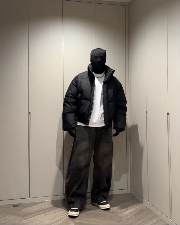 STEP BLOCK ST030 Oversized Stand Collar Puffer Jacket