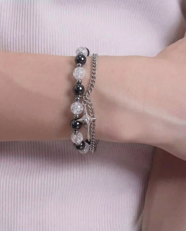 BRYNOR Multi-style Beaded and Chain Stackable Bracelet Set product photo