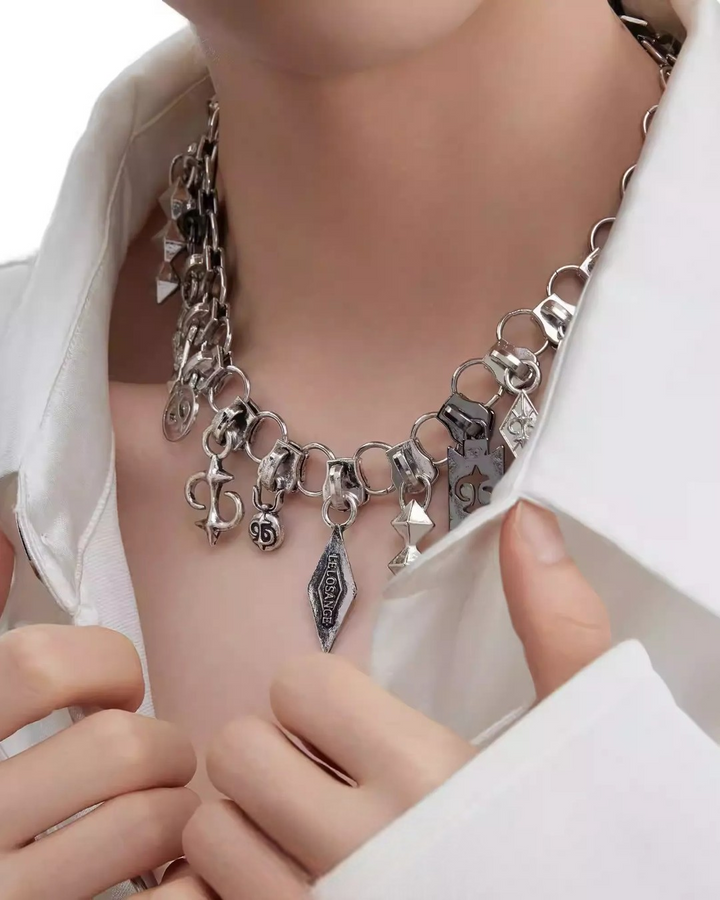 Additional product image of Multi-style Gothic and Pearl Statement Necklace Set