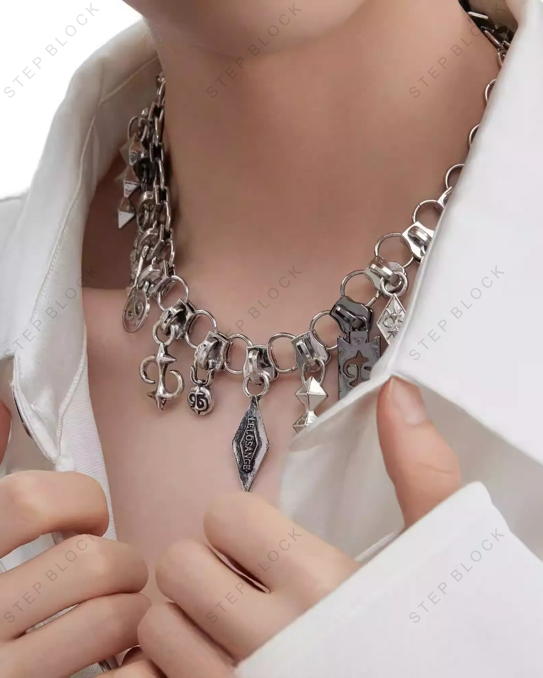 STEP BLOCK AC044 Multi-Style Gothic &amp; Pearl Men&
