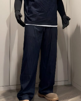 STEP BLOCK MT085 Wide-Leg Pleated Drape Pants - Streetwear Aesthetic