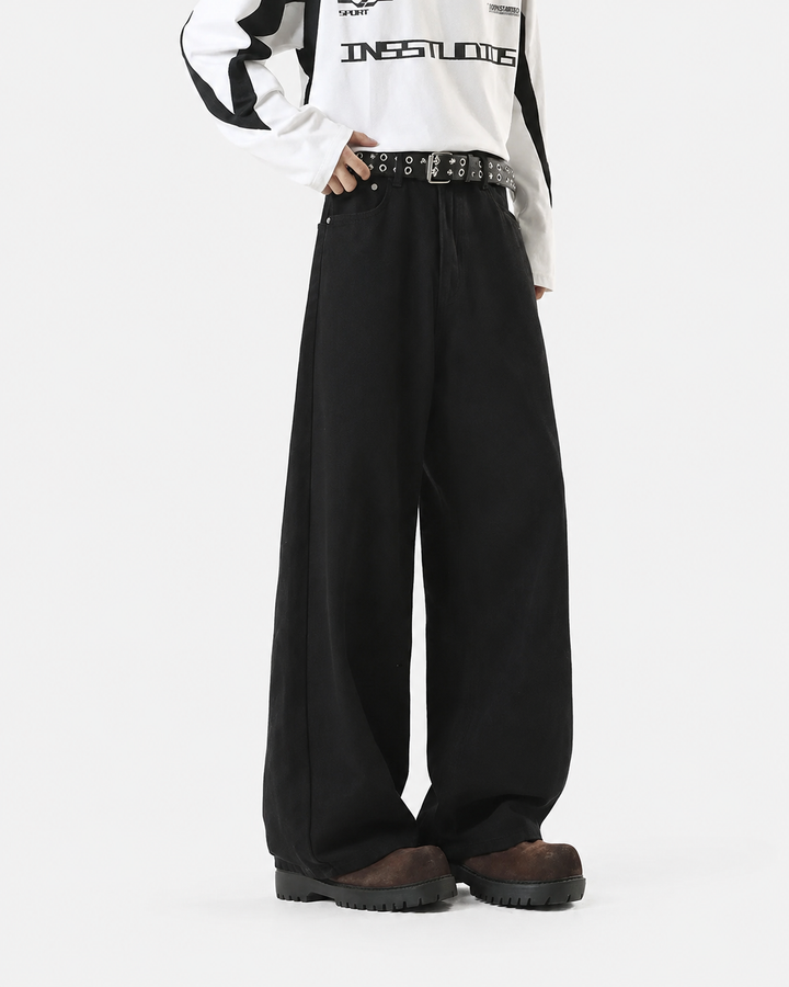 Close-up detail of Minimalist Wide Leg Dress Pants