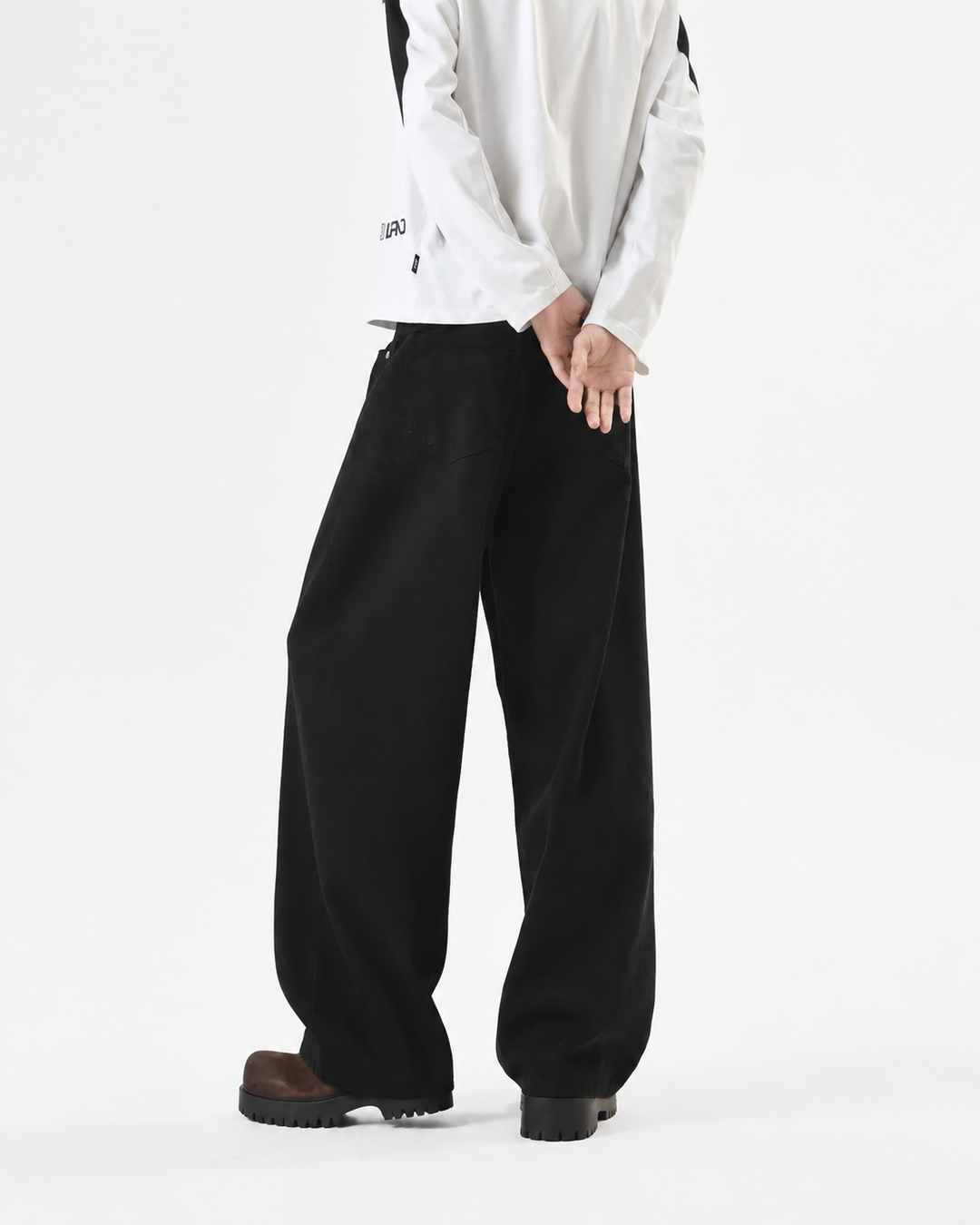 Back view of Minimalist Wide Leg Dress Pants