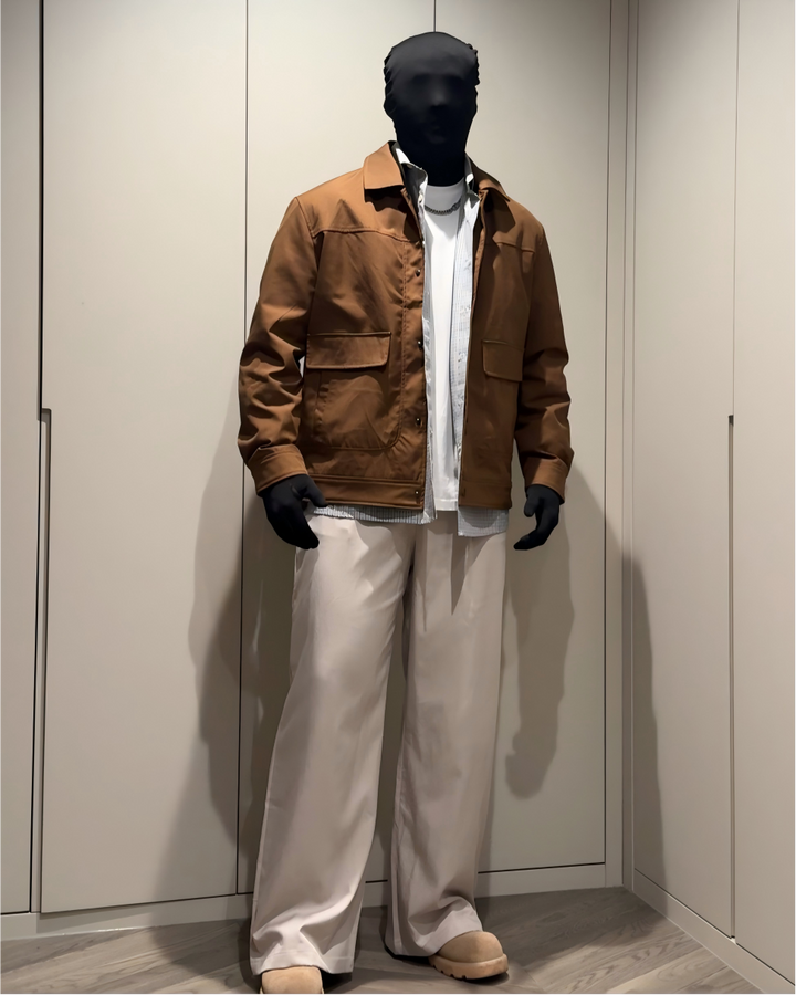 STEP BLOCK ST017 Workwear Utility Pocket Collared Jacket