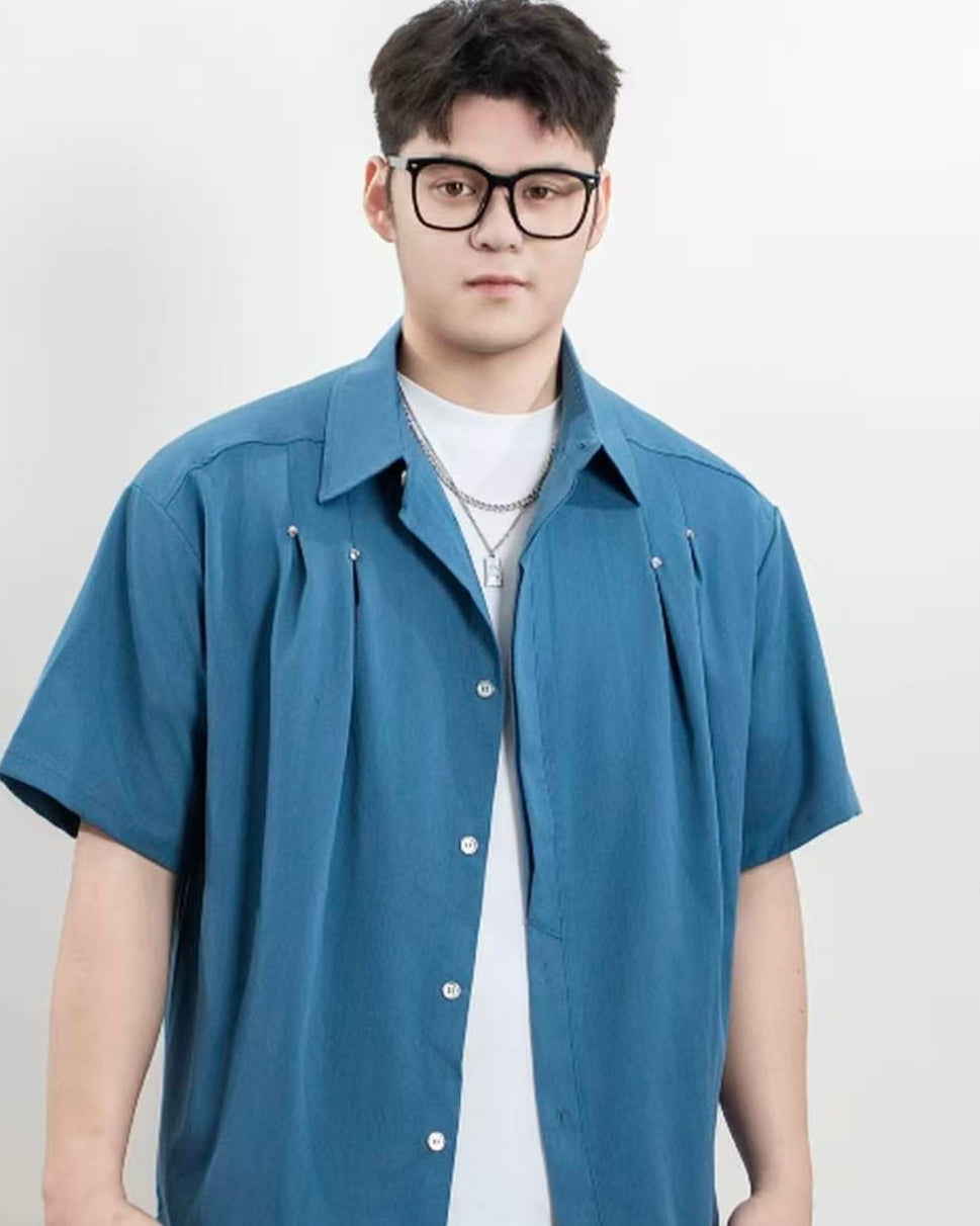 Side view of Studded Button-Up Shirt