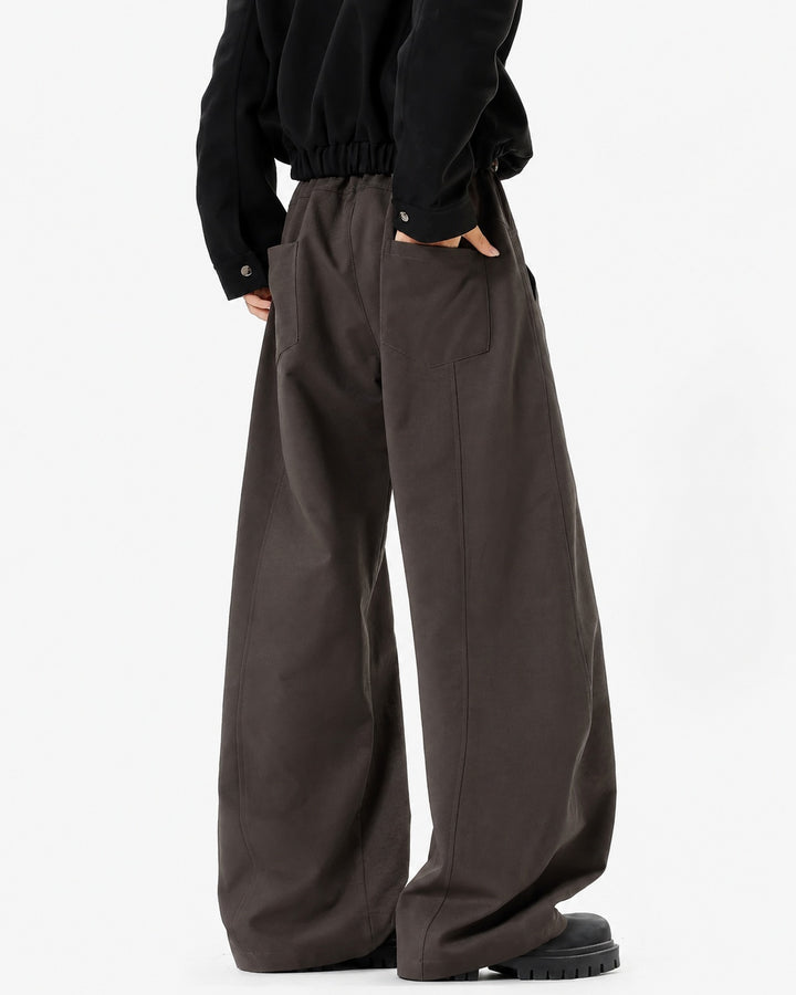 Back view of Belted Wide Leg Drape Pants