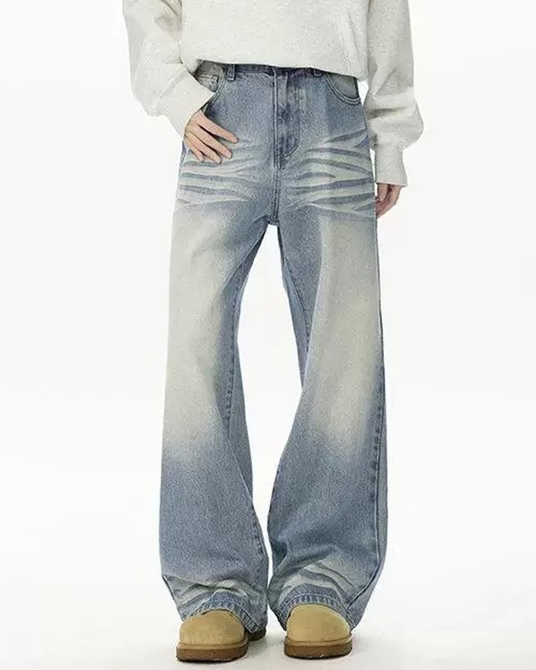 Additional product image of Grey Blue Vintage Baggy Jeans