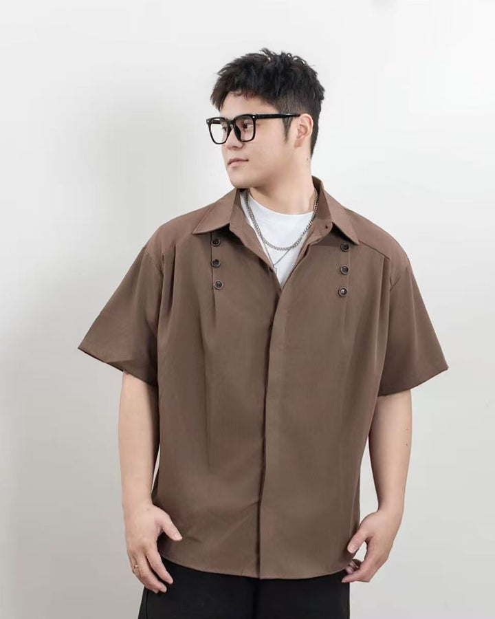 Lifestyle styling view of Layered Button T-Shirt