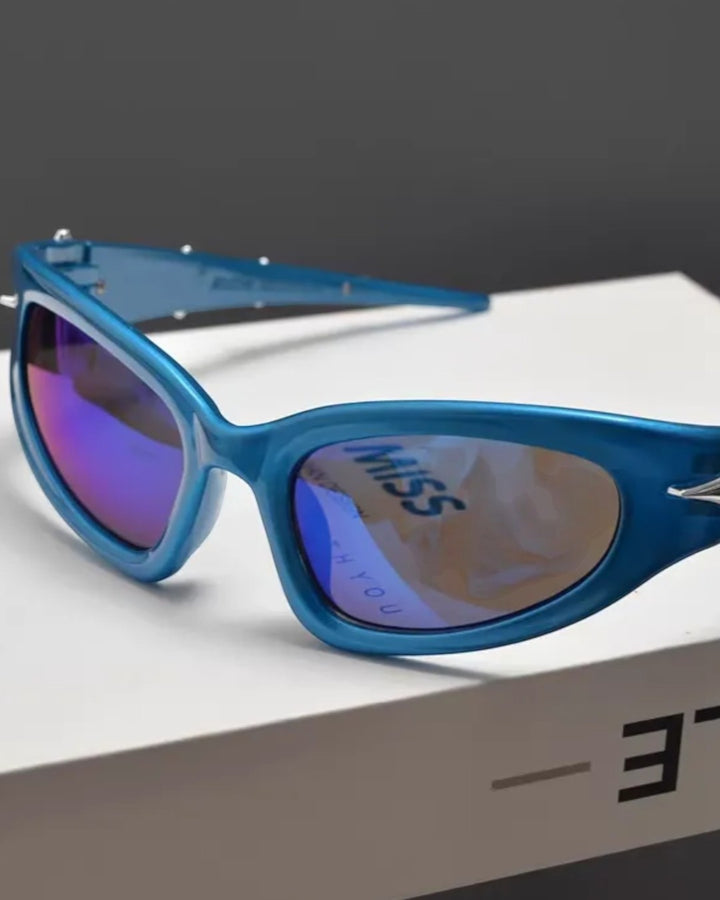Additional detail view of Slim Oval Y2K Sunglasses