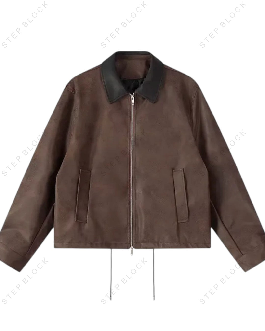 STEP BLOCK ST011 Contrast Collar Washed Workwear Jacket