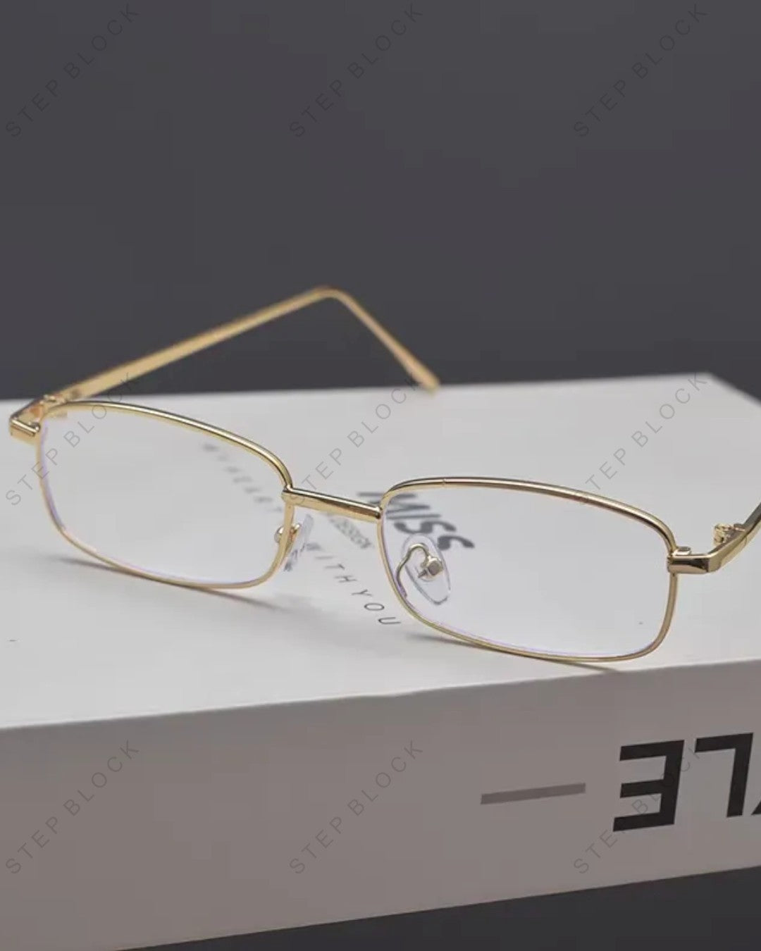 STEP BLOCK AC183 Retro Rectangular Eyeglasses 