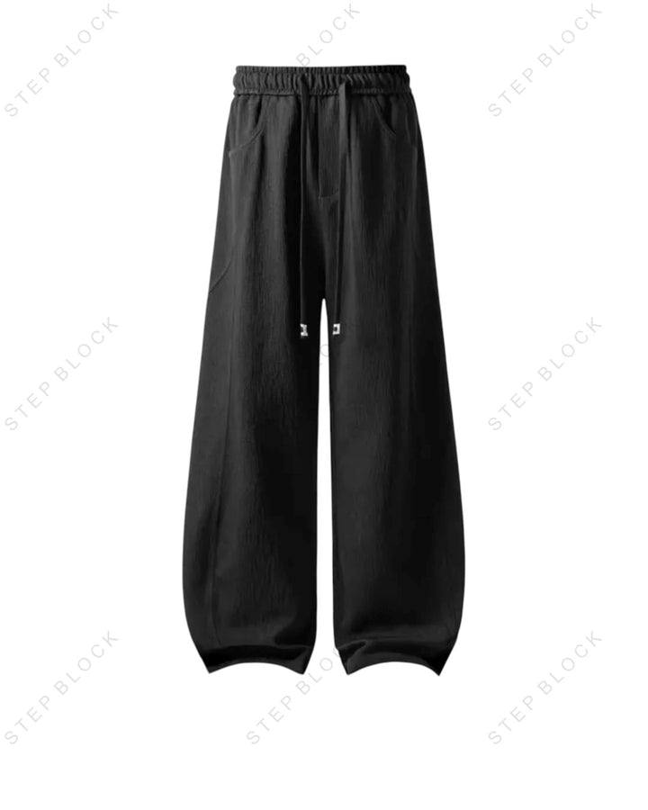 STEP BLOCK MT032 minimalist wide-leg drawstring sweatpants