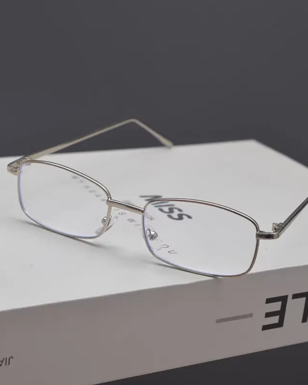 Close-up detail of Retro Rectangular Eyeglasses