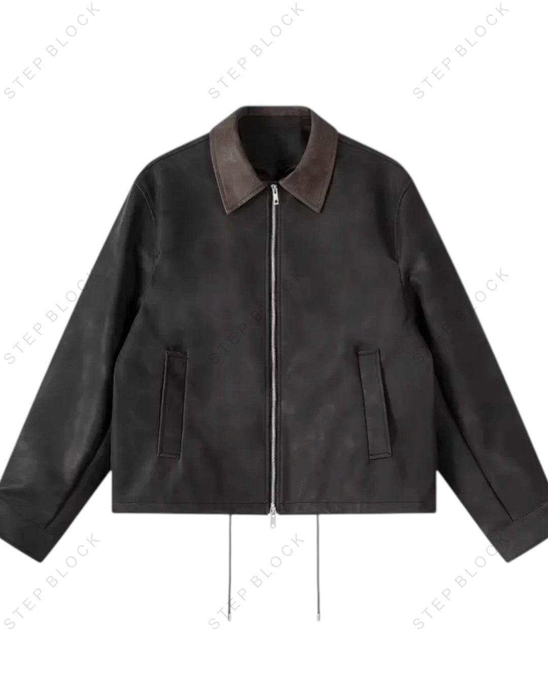 STEP BLOCK ST011 Contrast Collar Washed Workwear Jacket