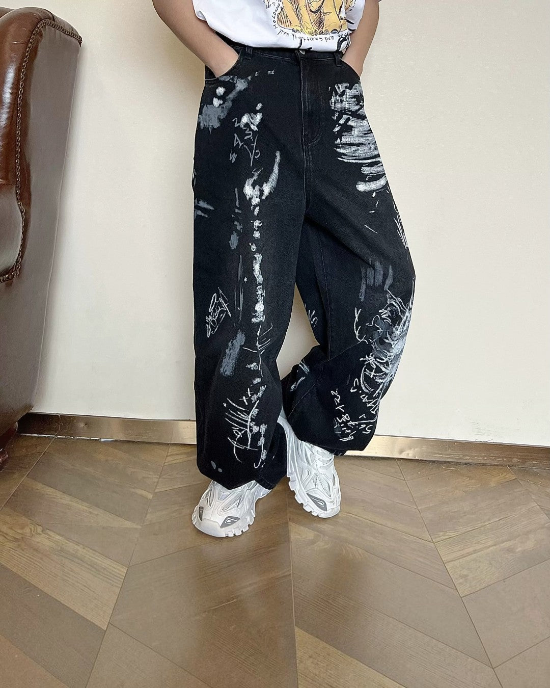 Additional product image of Graffiti Print Wide Leg Pants