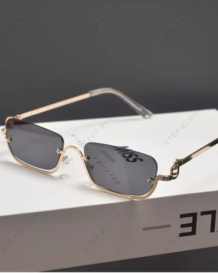 STEP BLOCK AC179 Slim Square Tinted Sunglasses 