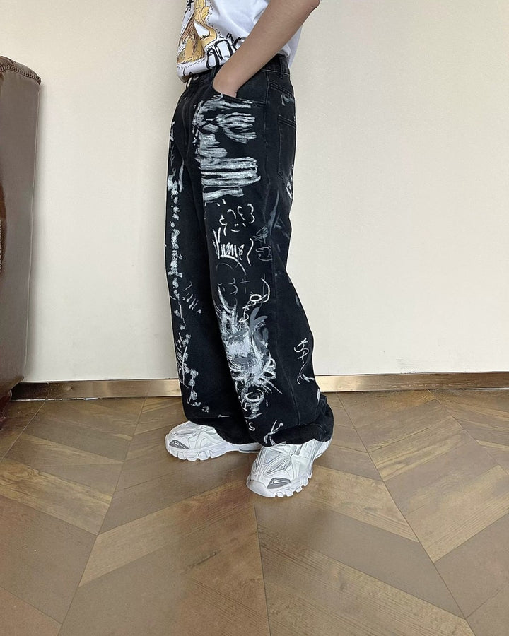 Additional product image of Graffiti Print Wide Leg Pants