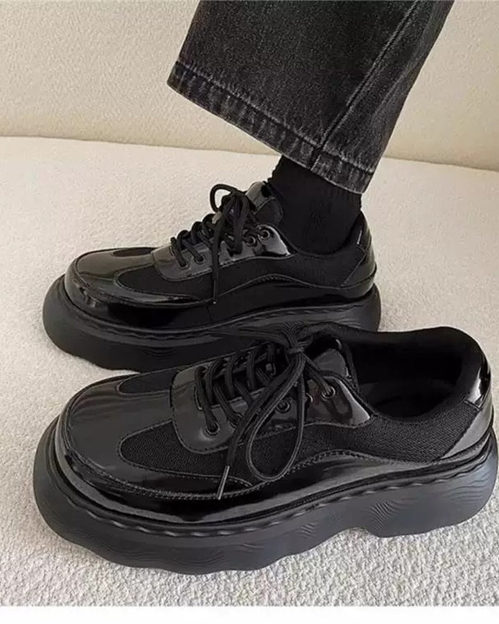 Close-up sole detail of Patent Leather Platform Oxford Shoes
