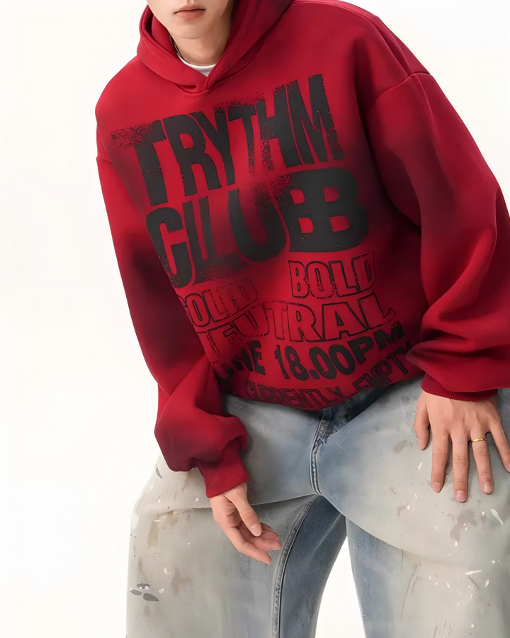 STEP BLOCK ST1001 Graphic Print Oversized Hoodie