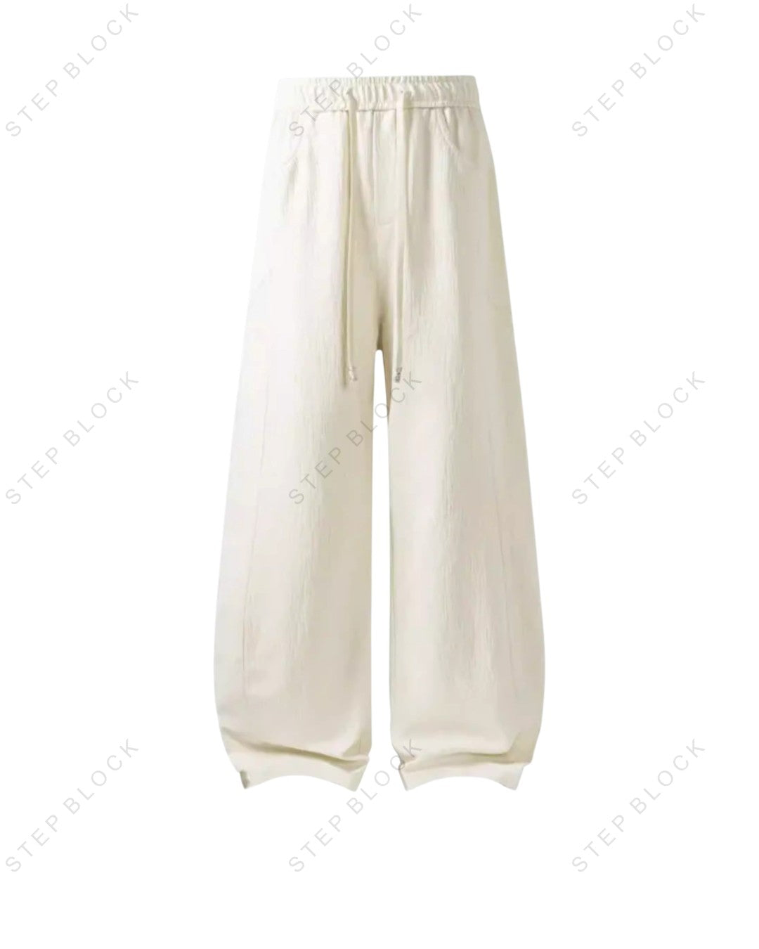 STEP BLOCK MT032 minimalist wide-leg drawstring sweatpants