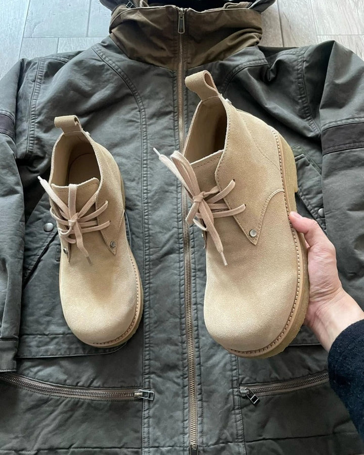 BRYNOR Beige Suede Chunky Platform Shoes footwear product photo
