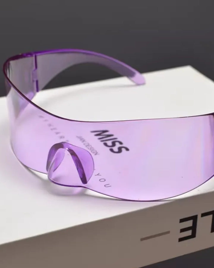 Additional detail view of Rimless Wrap-Around Sunglasses