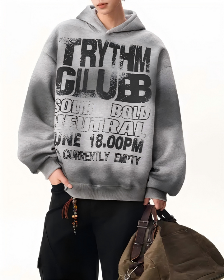 STEP BLOCK ST1001 Graphic Print Oversized Hoodie