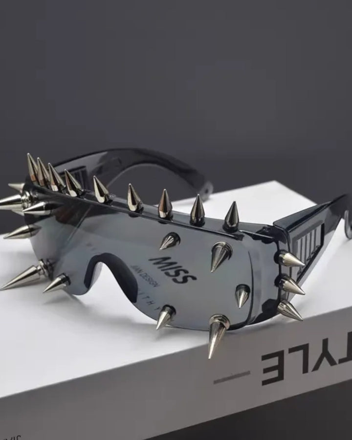 Additional detail view of Spiked Wrap-Around Sunglasses