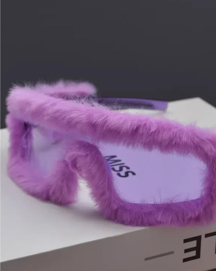 Additional detail view of Fluffy Fuzzy Y2K Sunglasses