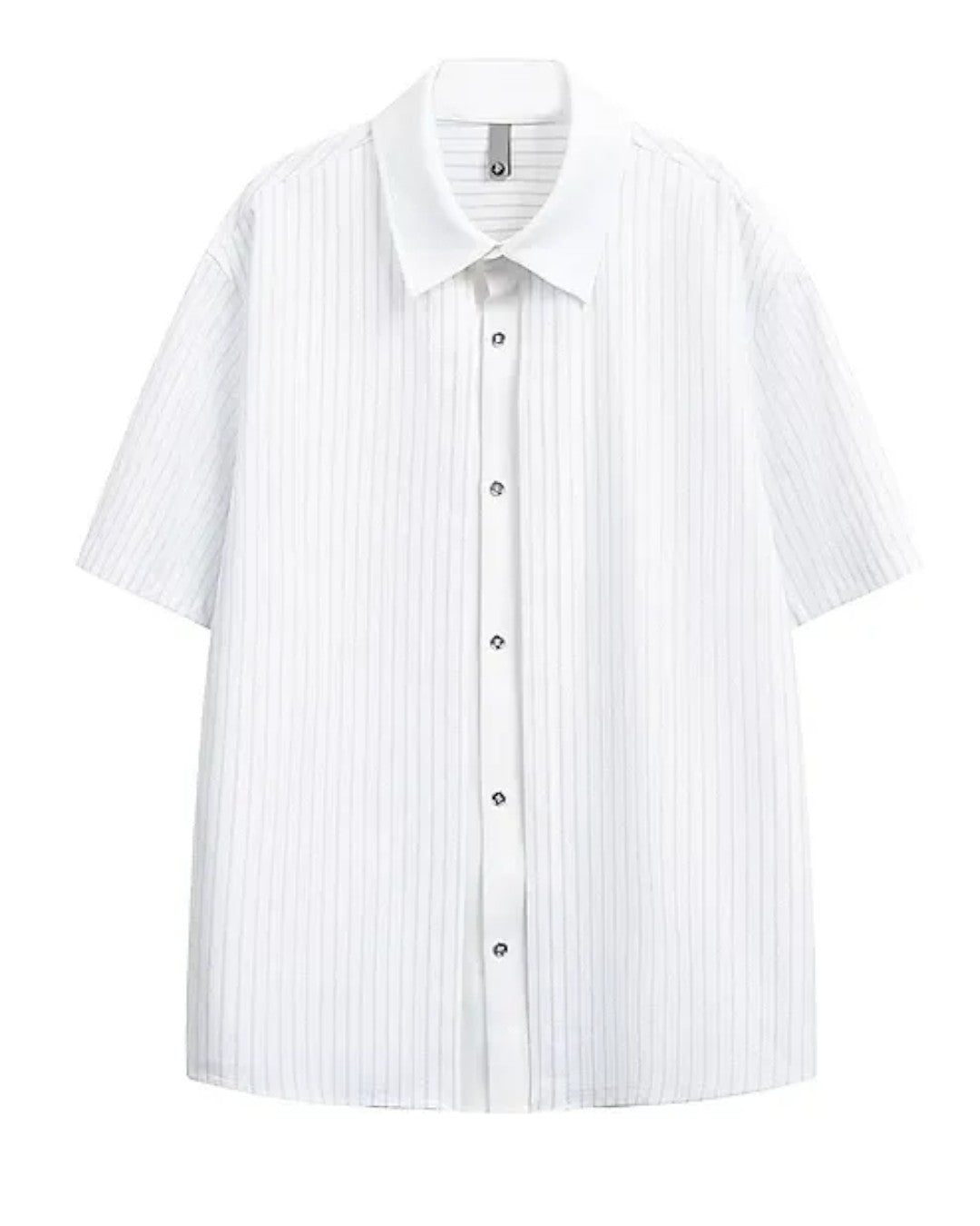 STEP BLOCK MT561 Contrast Collar Short Sleeve Button-Up Shirt
