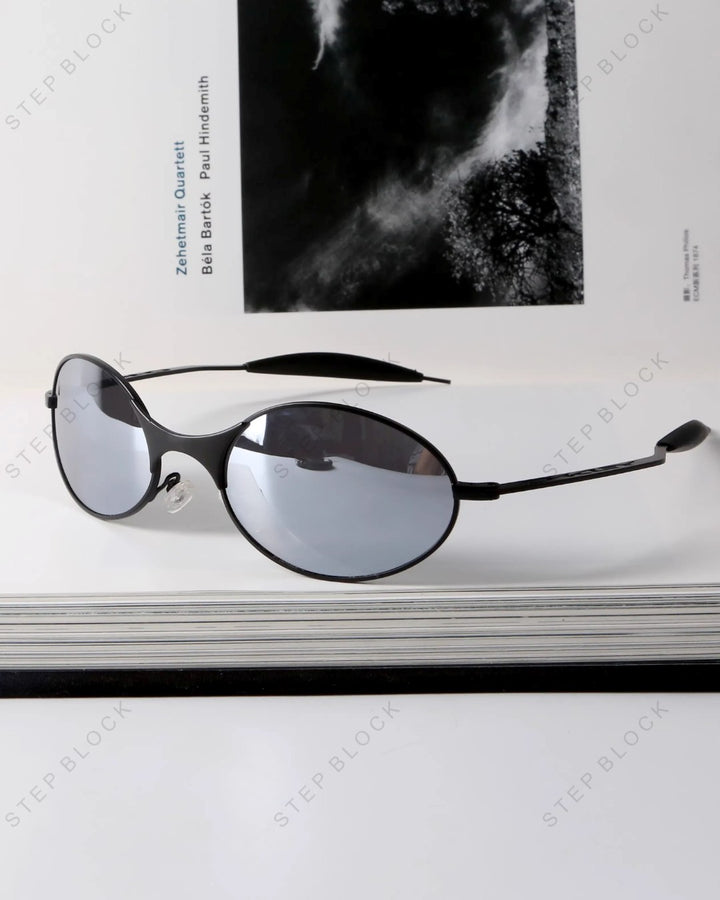 STEP BLOCK AC185 Oval Retro Sunglasses 