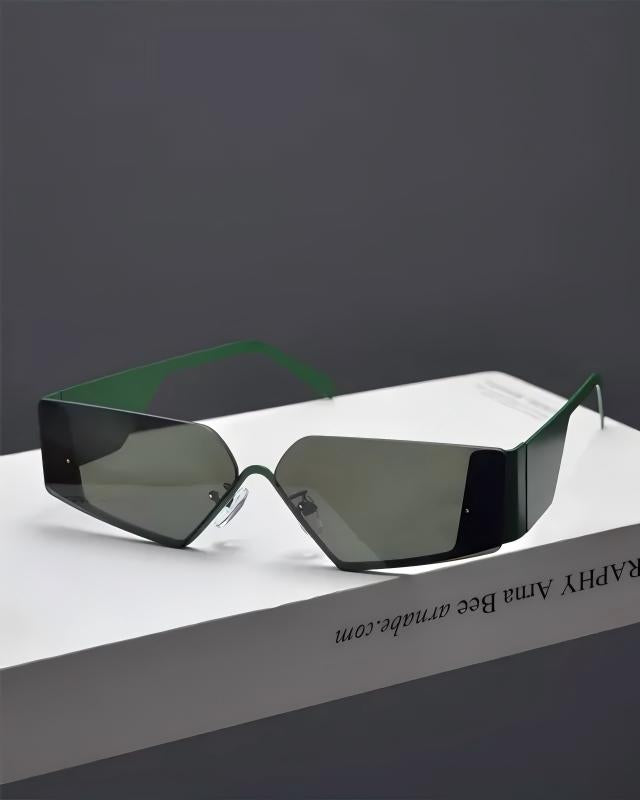 Lifestyle styling view of Futuristic Wrap-Around Sunglasses