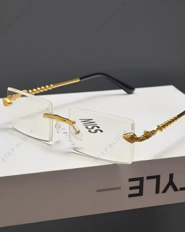 STEP BLOCK AC175 Rimless Tinted Rectangle Sunglasses