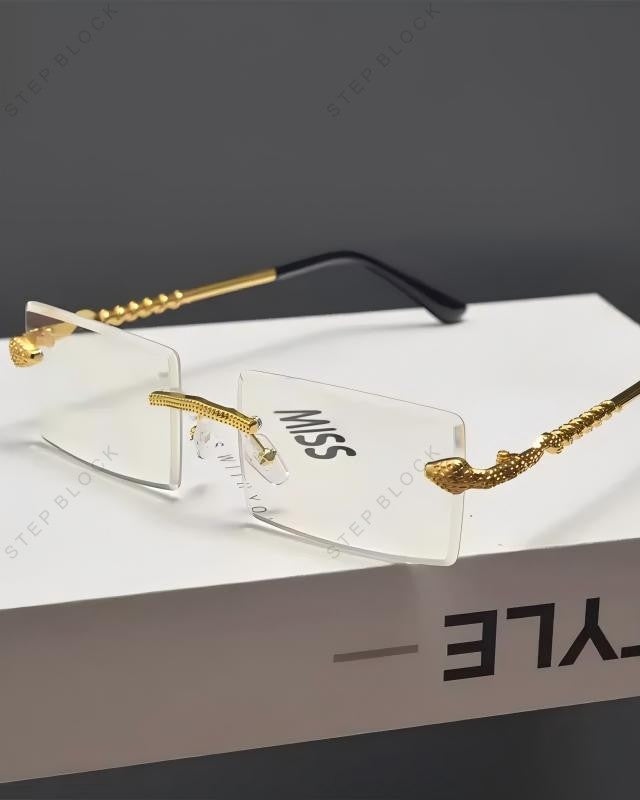 STEP BLOCK AC175 Rimless Tinted Rectangle Sunglasses