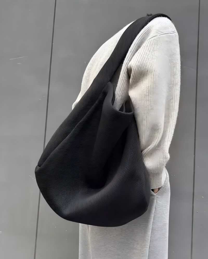 STEP BLOCK Ac085 Minimalist Knit Hobo Shoulder Bag
