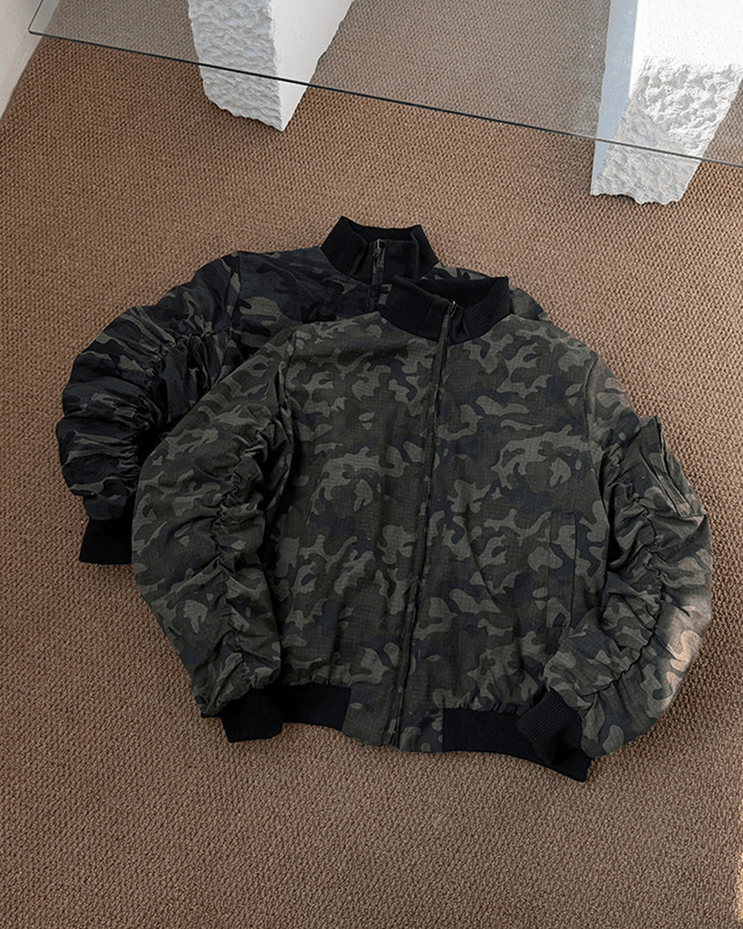 Back view of Camouflage Bomber Jacket