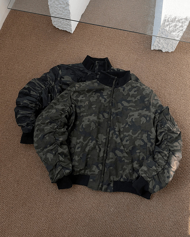 Back view of Camouflage Bomber Jacket
