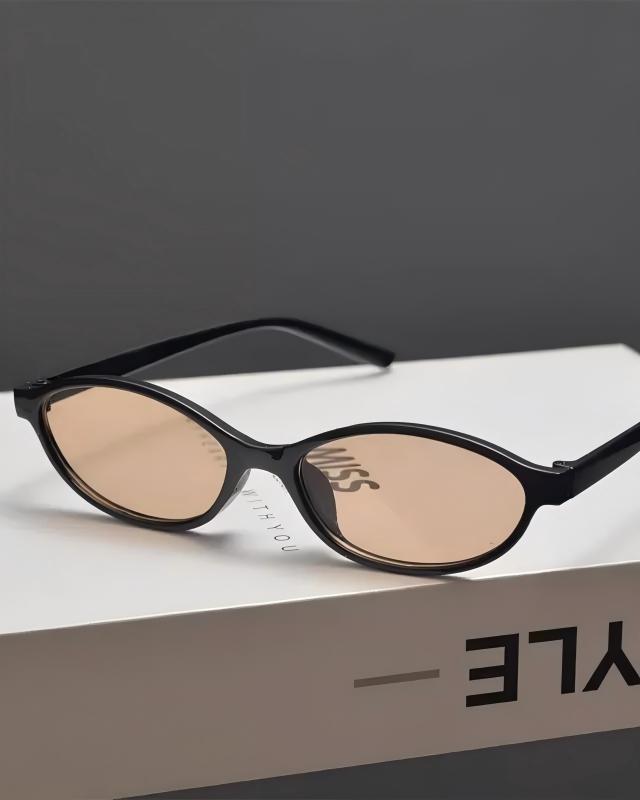 Front detail of Retro Oval Slim Sunglasses