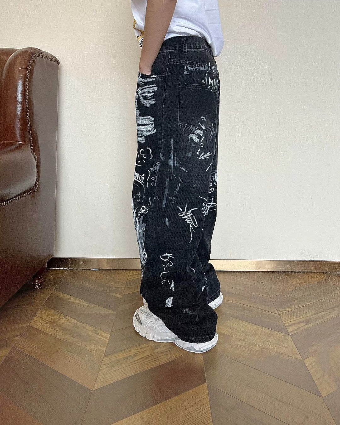 Additional product image of Graffiti Print Wide Leg Pants