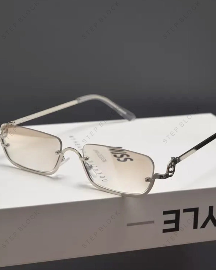 STEP BLOCK AC179 Slim Square Tinted Sunglasses 