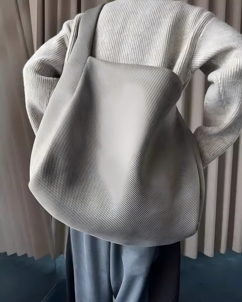 STEP BLOCK Ac085 Minimalist Knit Hobo Shoulder Bag