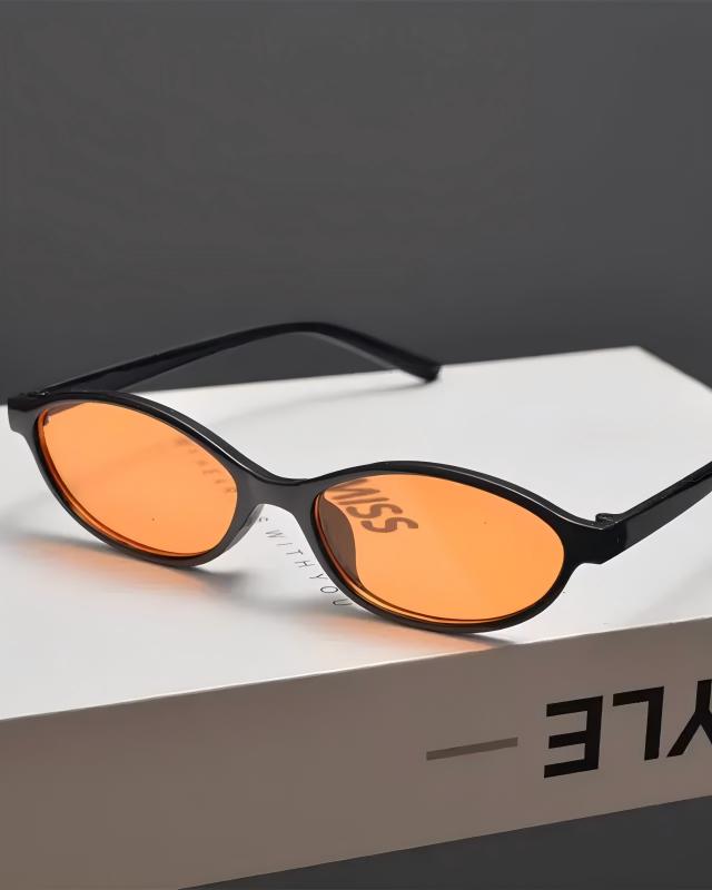 Close-up detail of Retro Oval Slim Sunglasses